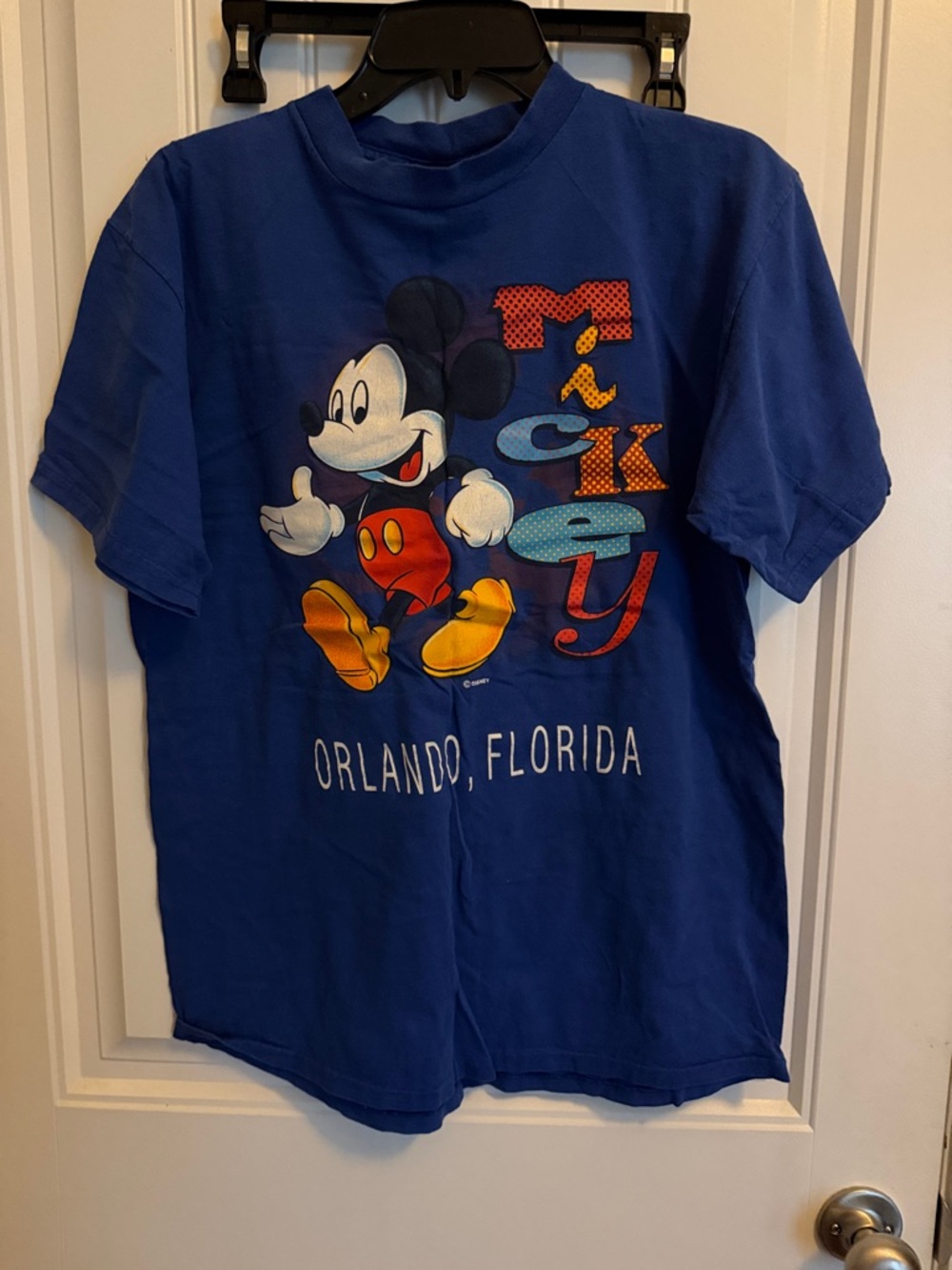 Disney Blue Mickey Graphic Tee with Orlando Print